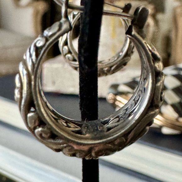 John Hardy Artisan Silver Hoop Earrings - Picture 3 of 12